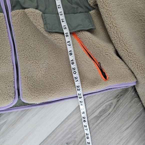 Zara Olive and Lavender Sherpa  Jacket Sz XL - Picture 6 of 10